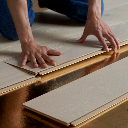 installation of a pergo wood floor on an underlay